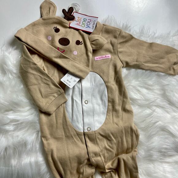 Carter's Just One You My First Christmas Set Baby Size 6 Months Reindeer Pajamas - Picture 6 of 9